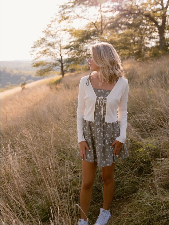 Altar'd State Dresses & Skirts - Olive Floral Tie-Shoulder Sundress